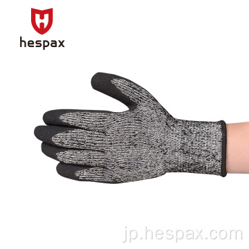 Hespax安全性アンチカットワークグローブニトリルメカニッ​​ク産業